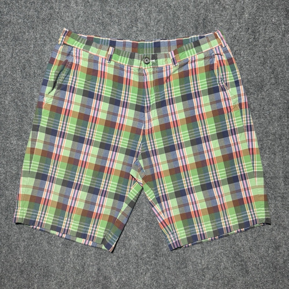 Brooks Brothers 346 Bermuda Shorts Men W36 Madras Plaid Preppy Collegiate Cotton